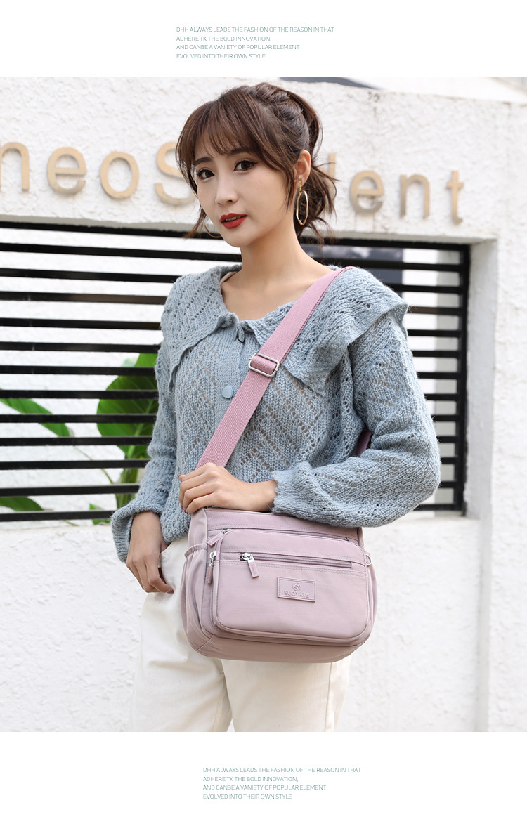 日系大容量輕量防潑水多格層耐磨水餃包 斜背包 肩背包 旅行包 6色可選