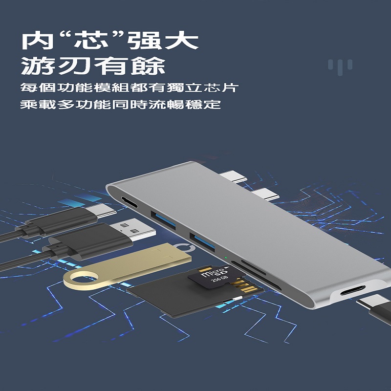 MacBook Pro/Air 6孔多功能直插式擴充盒