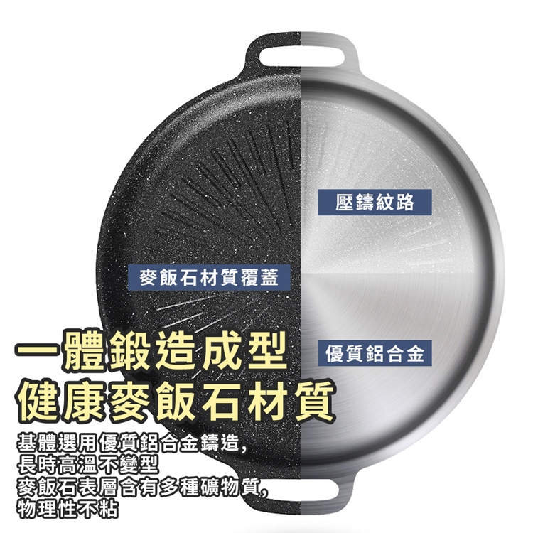 34cm韓式麥飯石太陽紋烤盤 多爐形適用