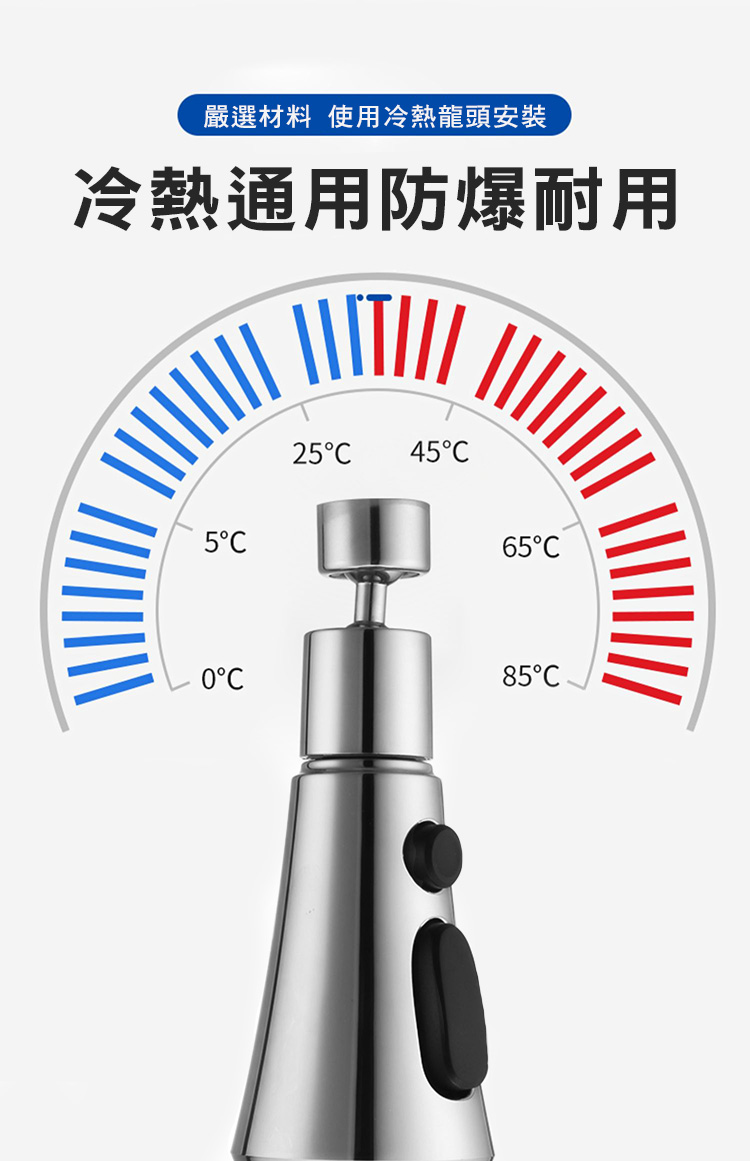 新升級720°三段式防濺水龍頭延伸器