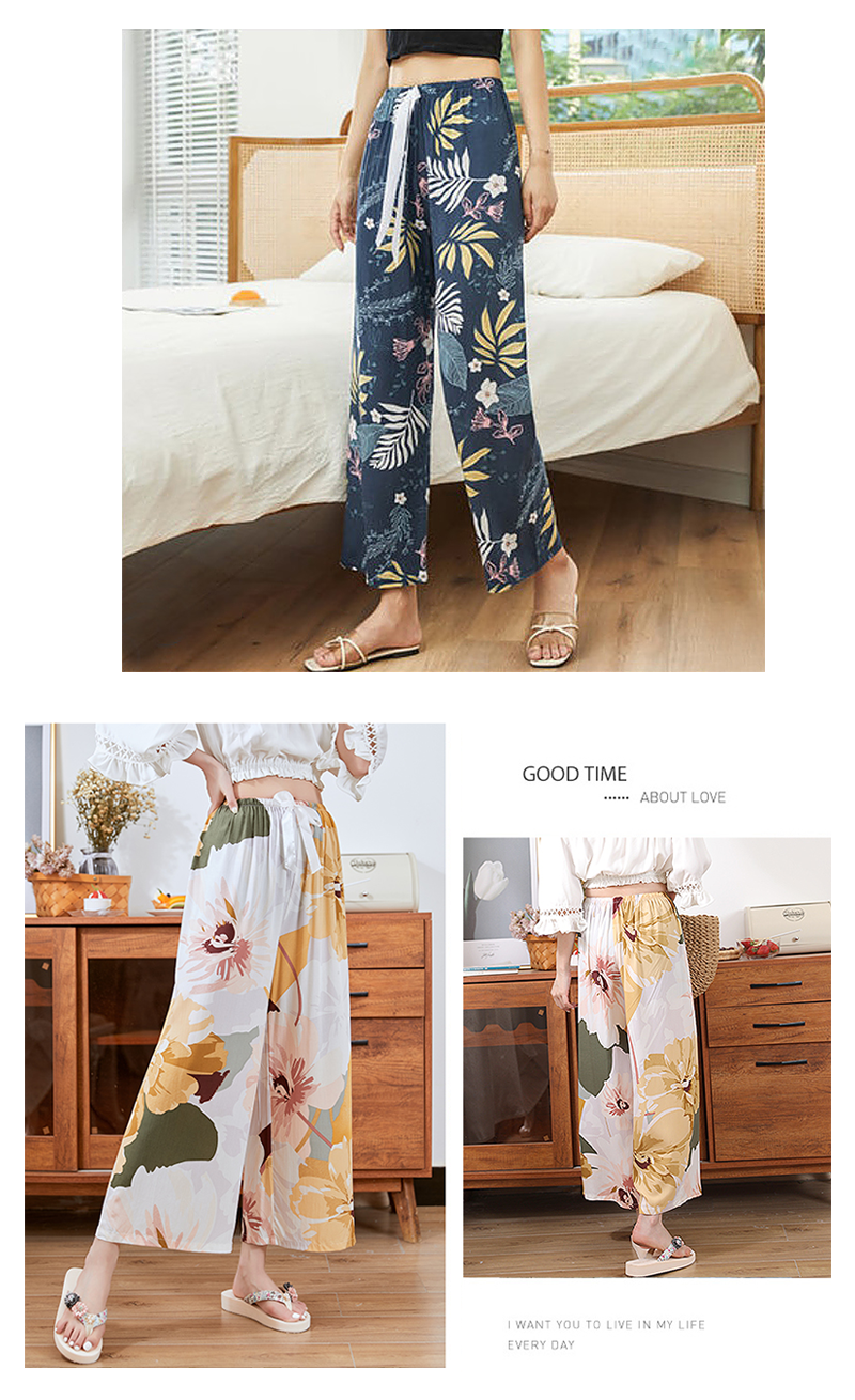 冰涼寬鬆休閒涼感棉綢寬褲冰絲褲 速乾 /透氣/ 涼爽