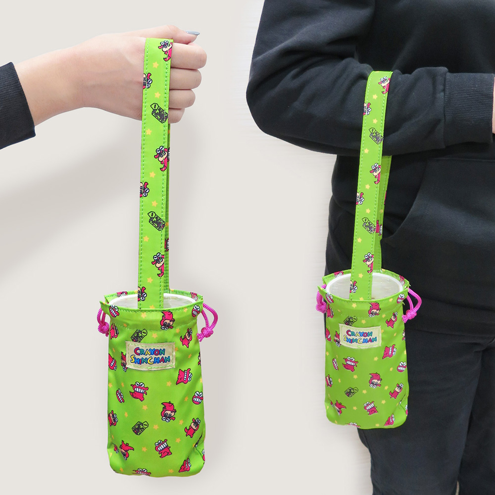 正版授權蠟筆小新 飲料提袋 杯套