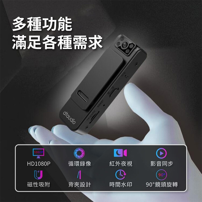 紅外線夜視廣角磁吸領夾式微型攝影機行車紀錄器 (一般款／WIFI款)