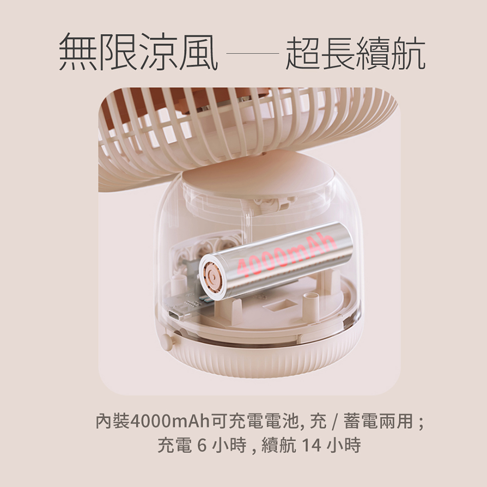 【向物】多功能風扇-鈴蘭(杏色) 附遙控器 可當夜燈 台灣公司貨 無線使用