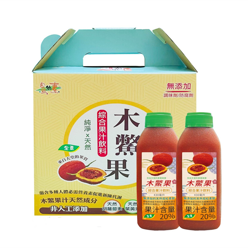 【自然緣素】木鱉果綜合果汁430mlX6罐/禮盒(果汁含量20%/天然茄紅素、胡