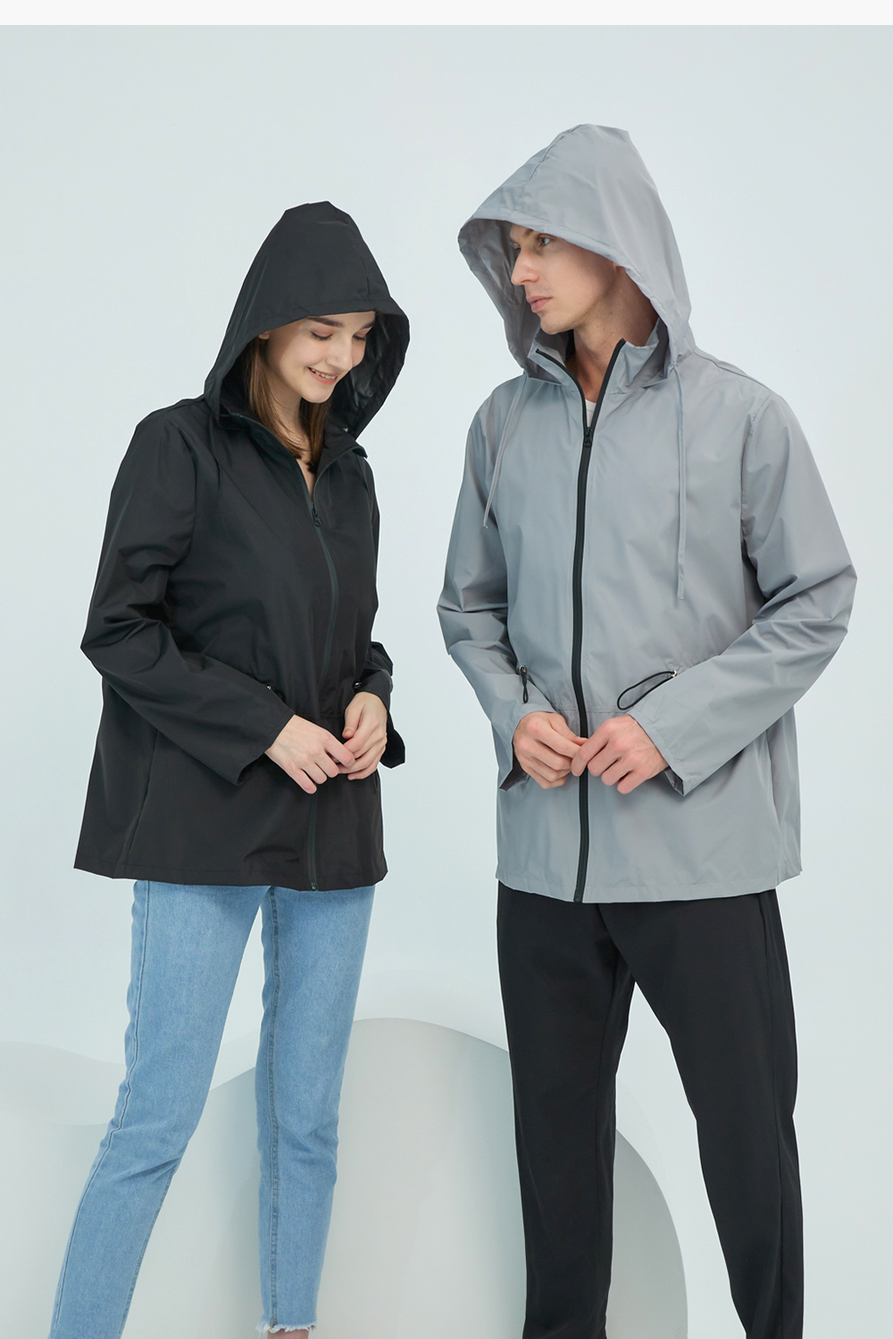 連帽防風防潑水擋雨中長版外套(S-XL) 防風袖口/速乾透氣 