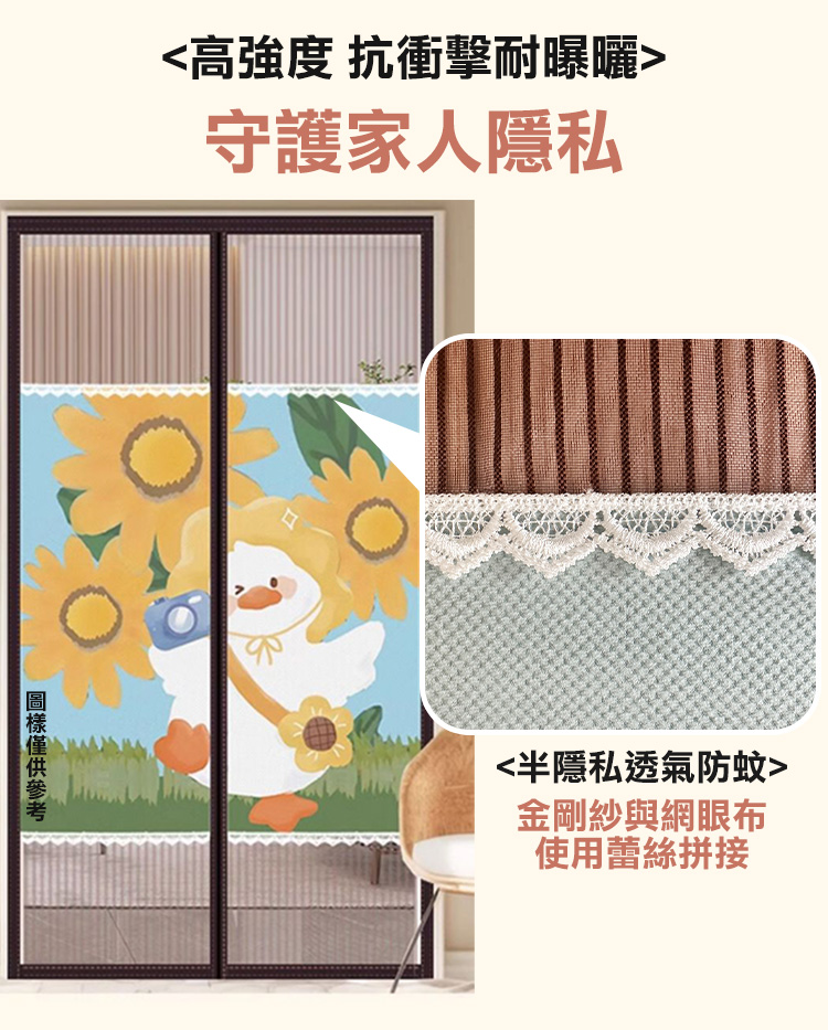 加密防蚊防窺磁吸門簾 金剛網紗門 免打孔 免釘 防蚊 防貓抓