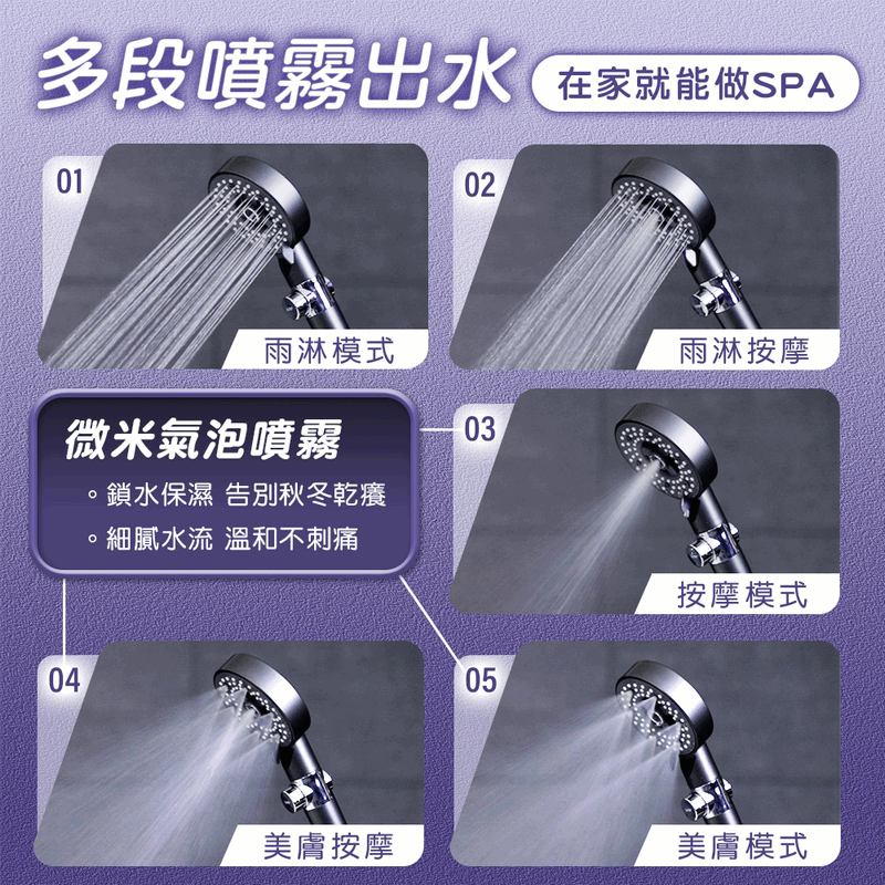 澡爽微米負離子美膚蓮蓬頭 含濾心5入