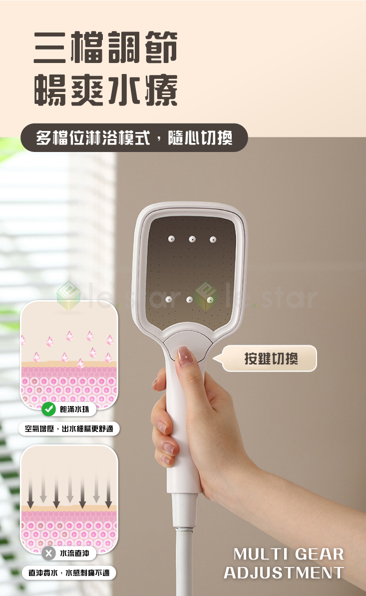 【FaSoLa】多段式增壓過濾蓮蓬頭 花灑加壓蓮蓬頭