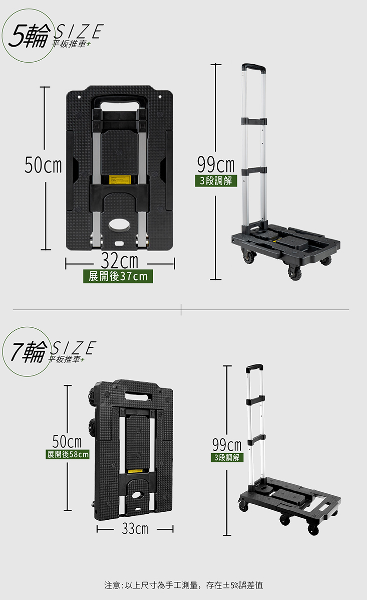 【lemonsolo】超進化帶煞折疊載重平板推車