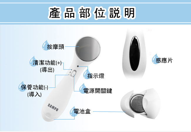 SAMPO聲寶 美容美顏超值2入組(美膚儀+冷熱儀)  導入儀 冷熱儀 美容 清