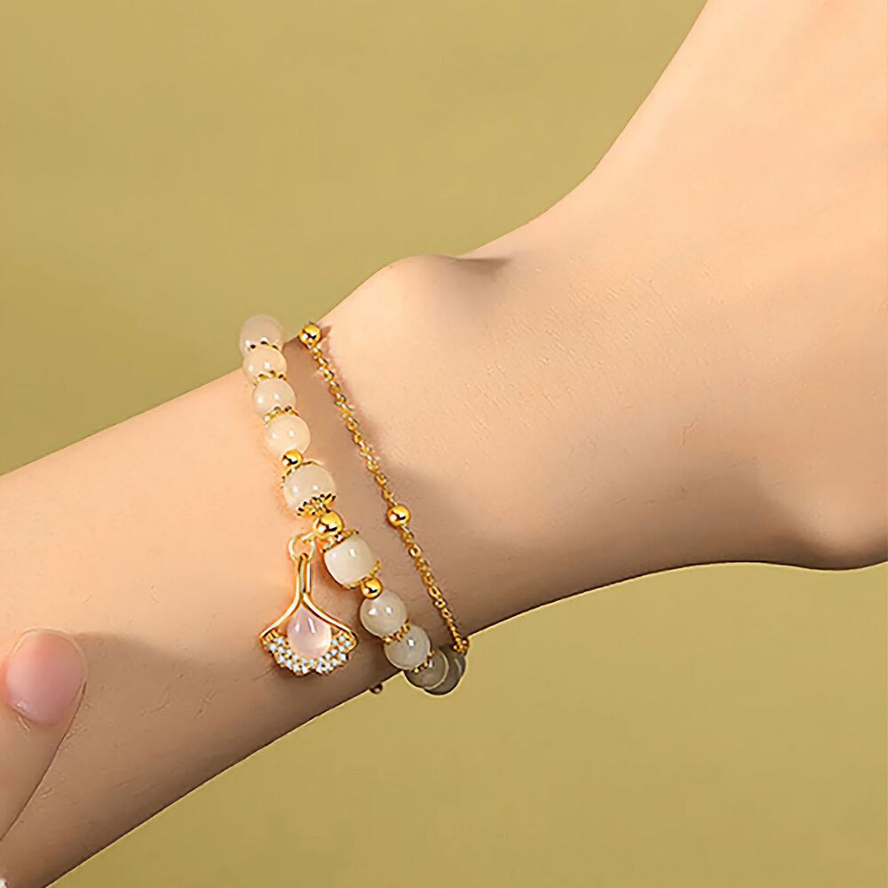 【杏和田】杏葉和田玉國風手鍊 情人節禮物 