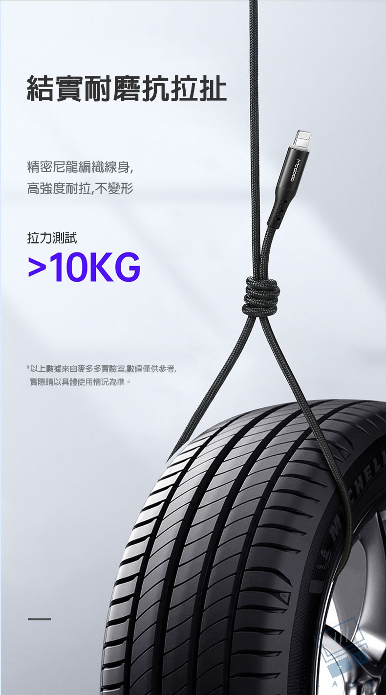 【Mcdodo】Lightning/iPhone智能斷電充電線補電傳輸線