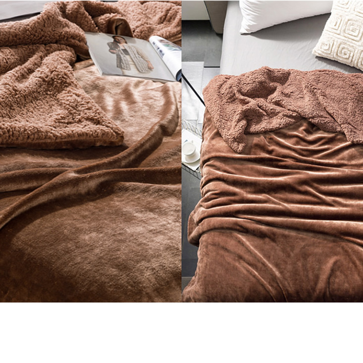 抗靜電加厚雙層法蘭絨x羊羔絨毯被