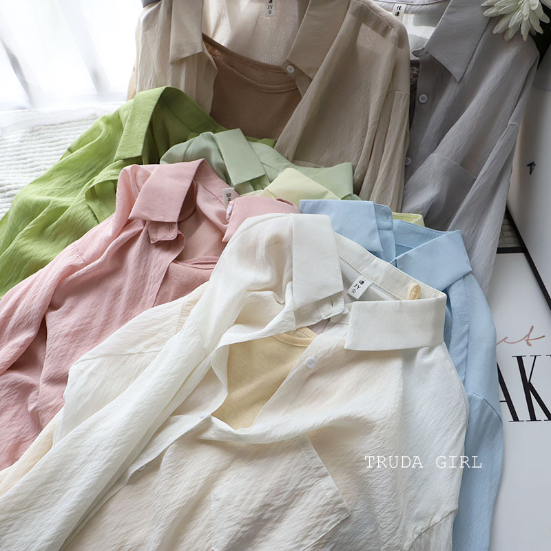 韓系清新透氣輕薄襯衫背心兩件式套裝 9色 春夏百搭款