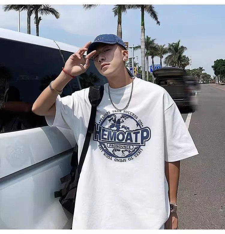 美式復古純棉男短袖T恤雅痞上衣