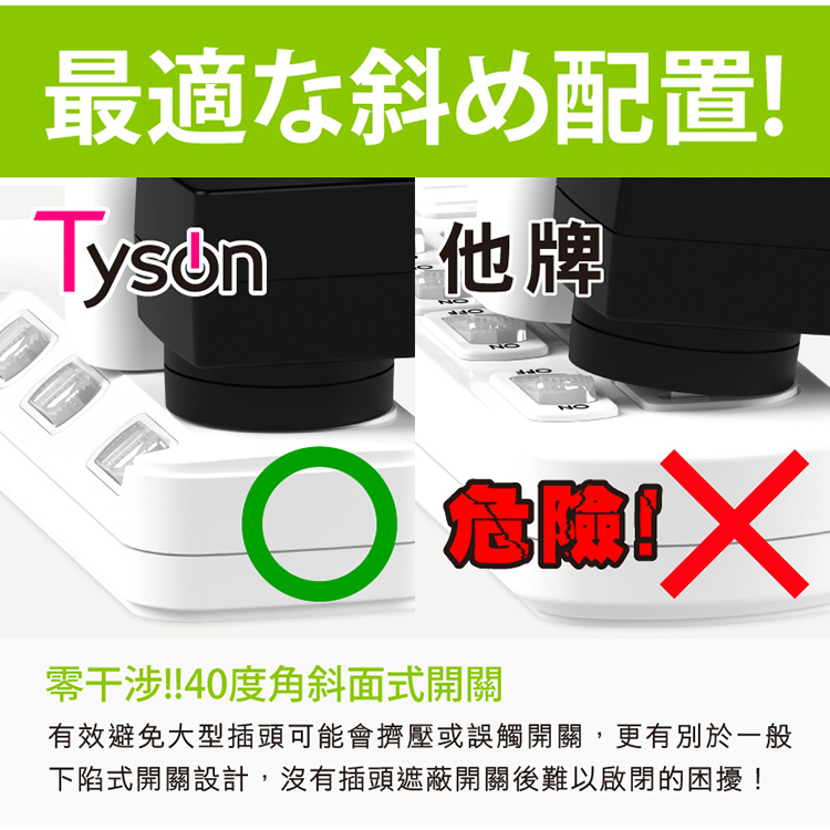       【Tyson 太順電業】354KS 3孔5切4座防塵蓋延長線-4.