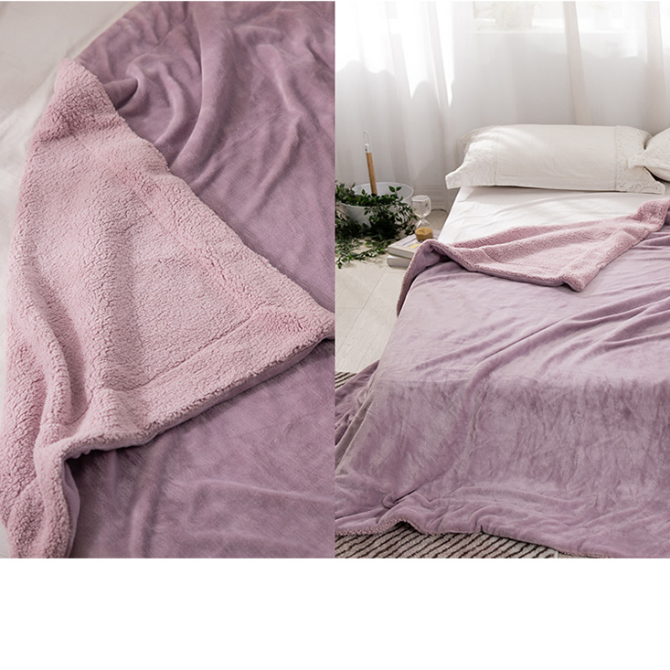 抗靜電加厚雙層法蘭絨x羊羔絨毯被