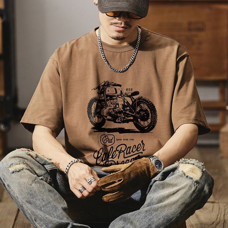 美式復古純棉男短袖T恤雅痞上衣