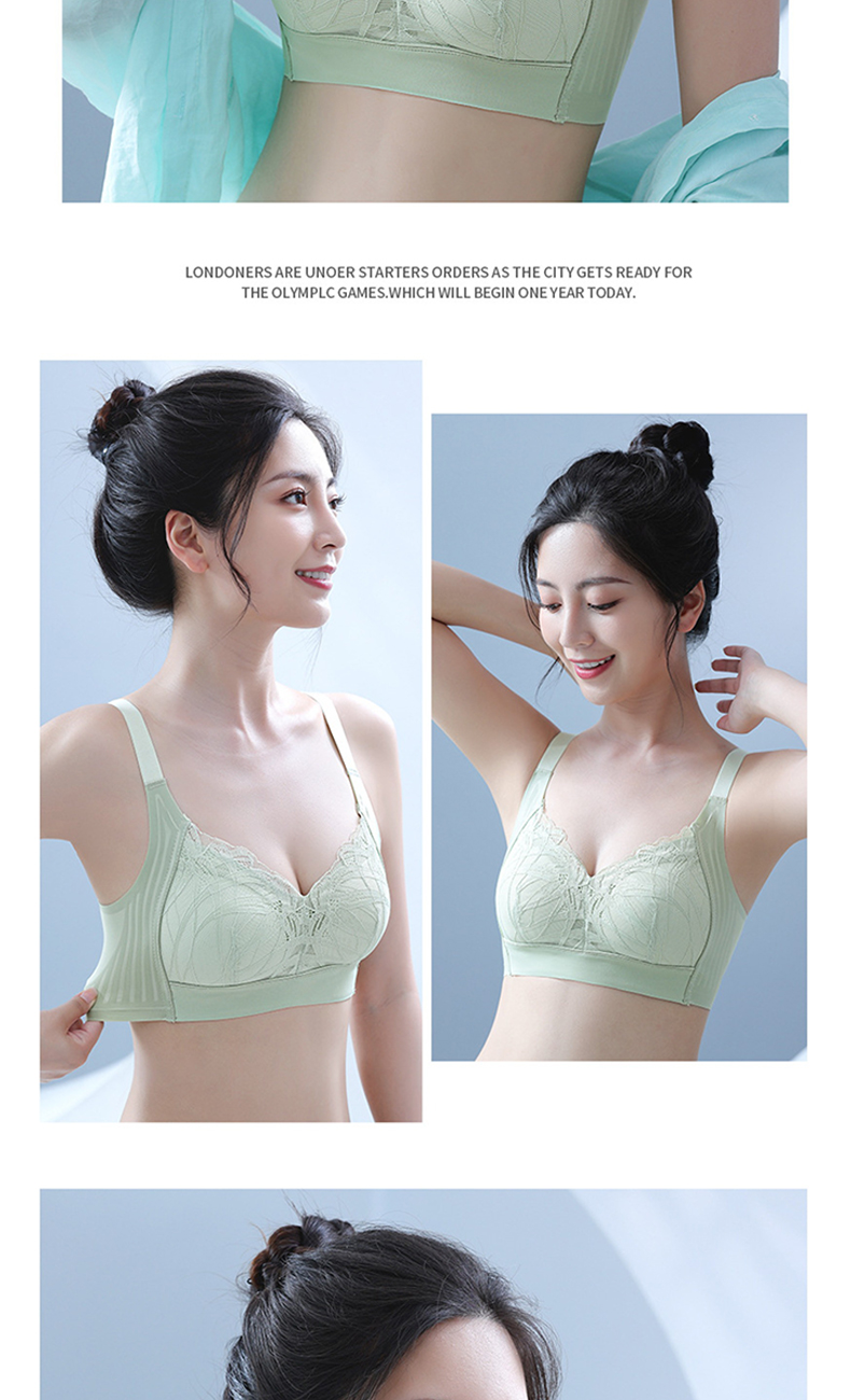 全罩杯果凍三明治薄款蕾絲無鋼圈內衣  M-3XL 3色可選