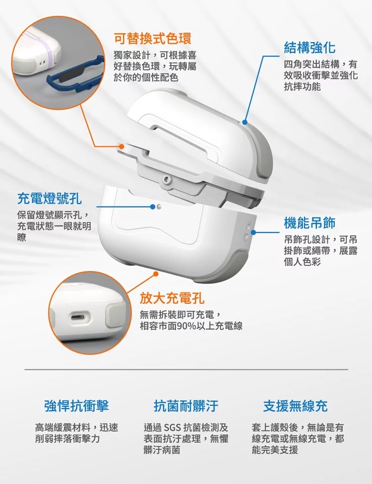 【SOLiDE】AirPods Pro 抗菌防摔殼