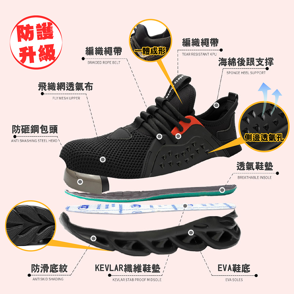 加厚底防刺穿工作安全鞋