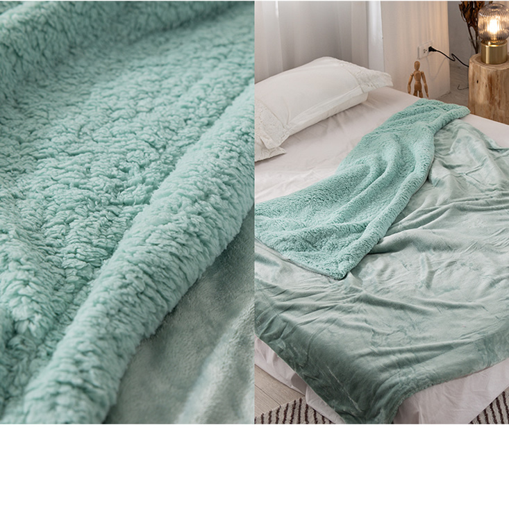 抗靜電加厚雙層法蘭絨x羊羔絨毯被
