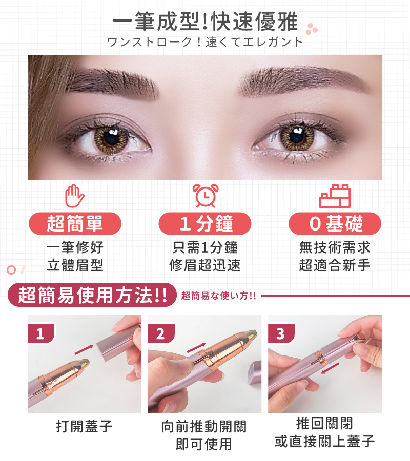 【ToBeYou】歐美電動口紅型修眉器