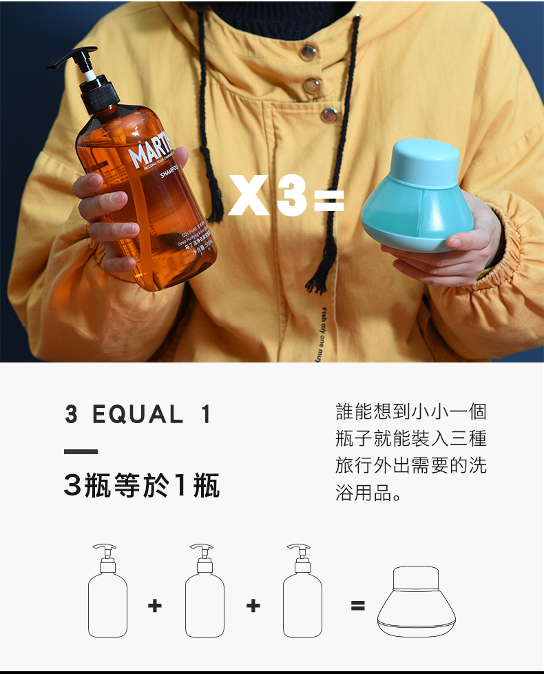 便攜款三格化粧保養品分裝盒