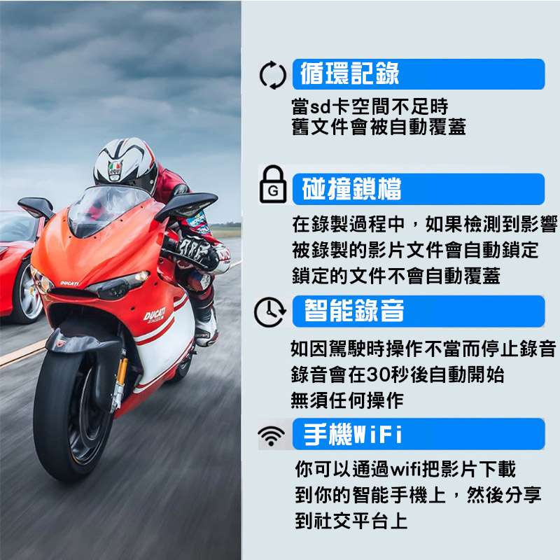 【車霸】DV988第八代機車行車紀錄器