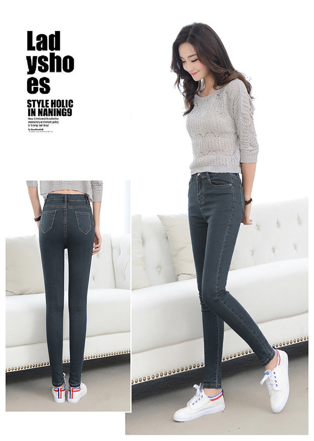 激瘦修身彈力緊身牛仔褲 4色黑/淺藍/藍黑/鐵灰 M-XXL
