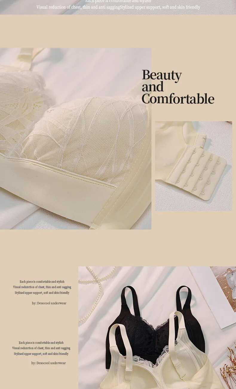 全罩杯果凍三明治薄款蕾絲無鋼圈內衣  M-3XL 3色可選