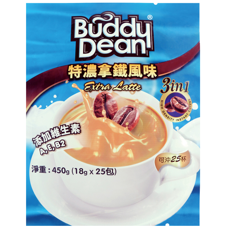 【Buddy Dean】巴迪三合一咖啡 (18g/包) 即溶咖啡 拿鐵咖啡 深焙