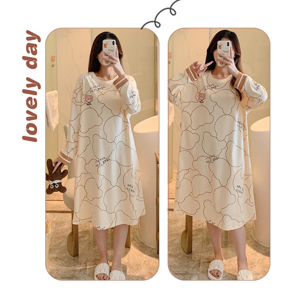 Q版動物寬鬆棉質居家睡裙 XL/2XL