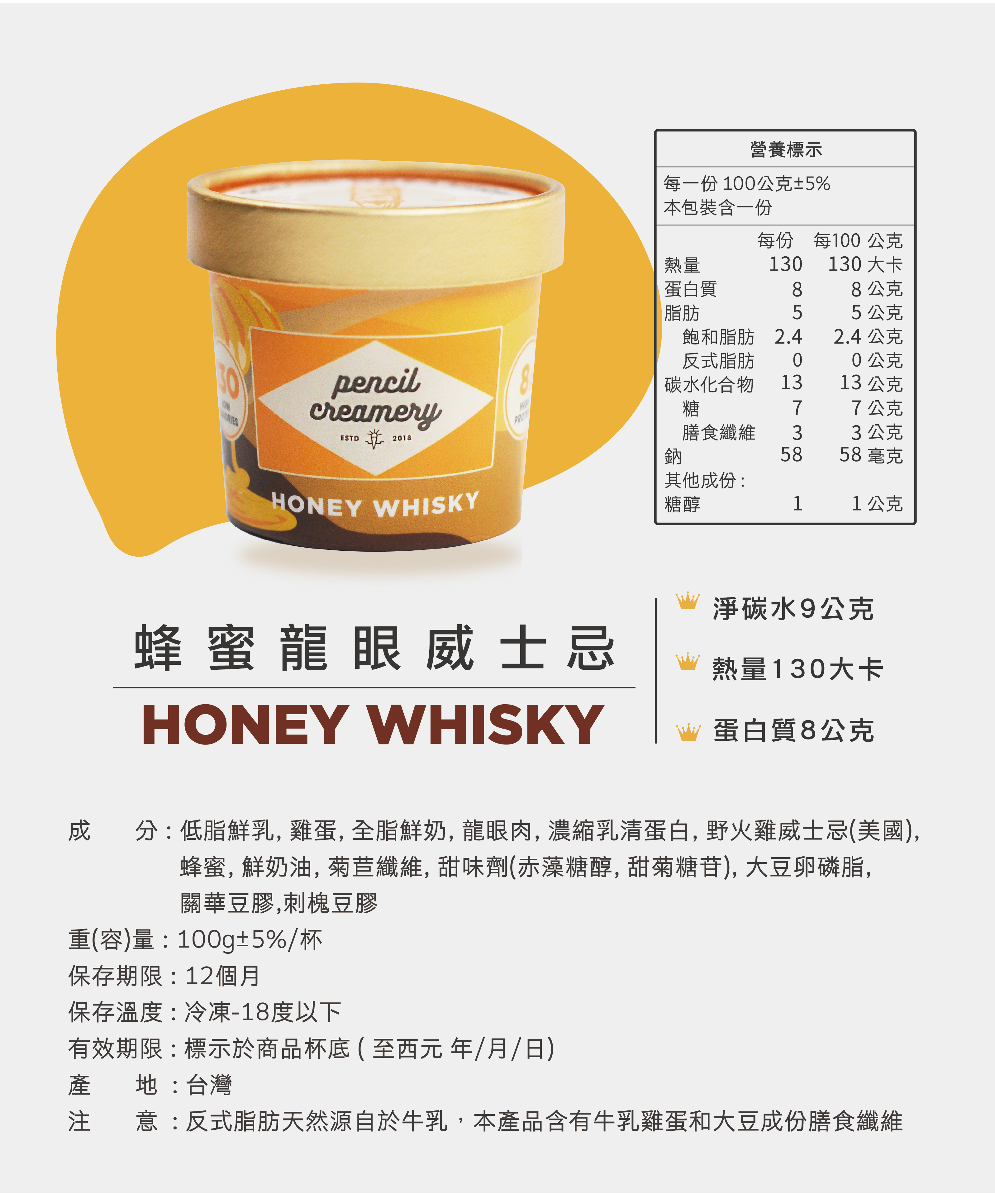 【PENCIL無罪惡點心】專櫃級低脂高蛋白冰淇淋100g 台灣第一款高蛋白冰淇淋
