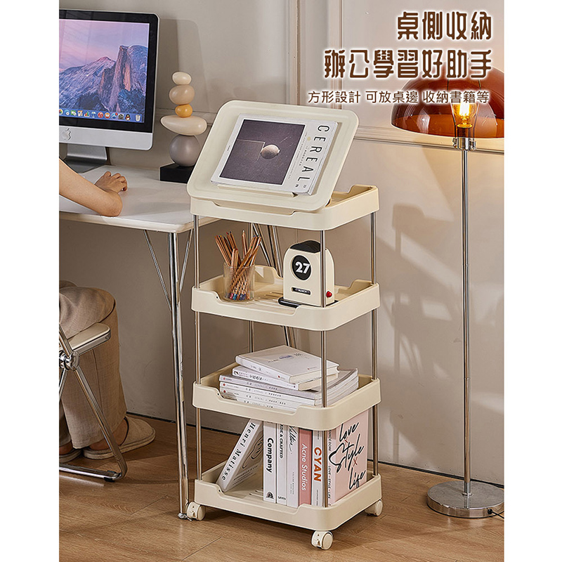 多功能三層附輪推車收納置物架(收納架 置物架 層架 推車) 