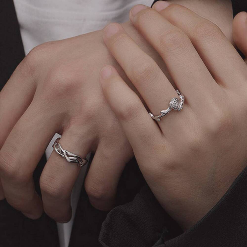 荊棘玫瑰情侶對戒 