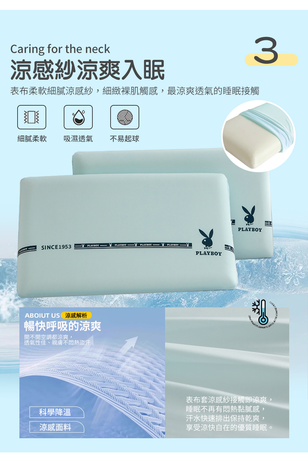 【PLAYBOY】涼感慢回彈零重力釋壓記憶枕 太空記憶棉 護頸枕 枕頭