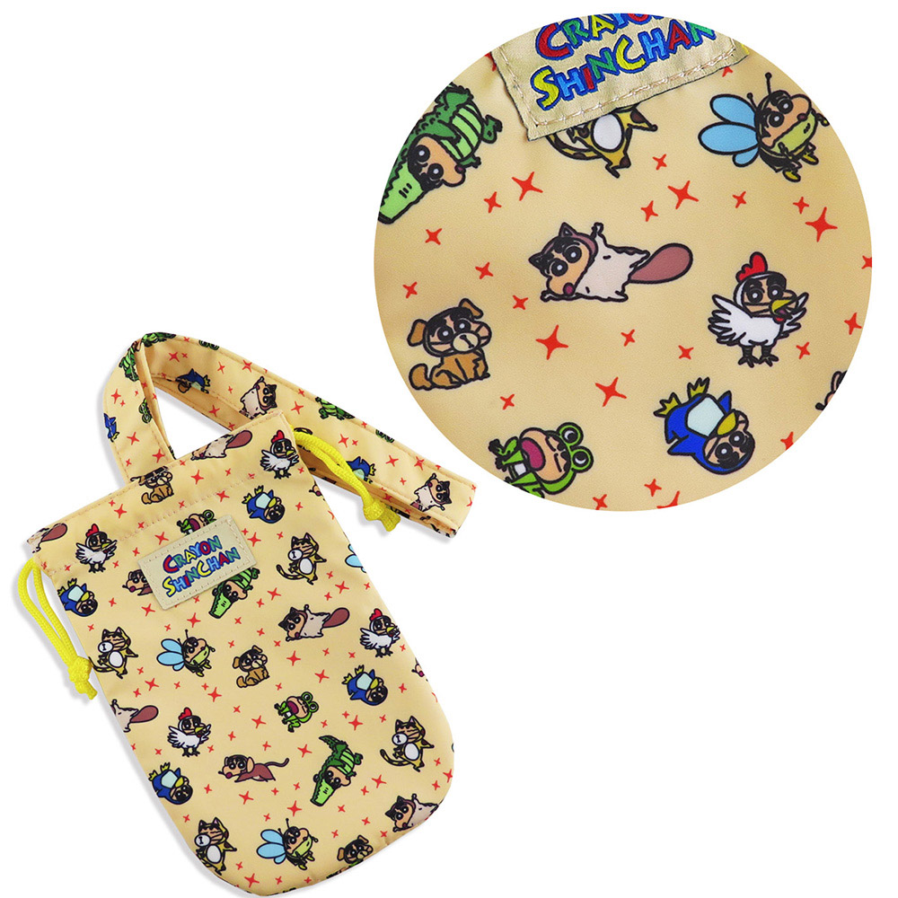 正版授權蠟筆小新 飲料提袋 杯套