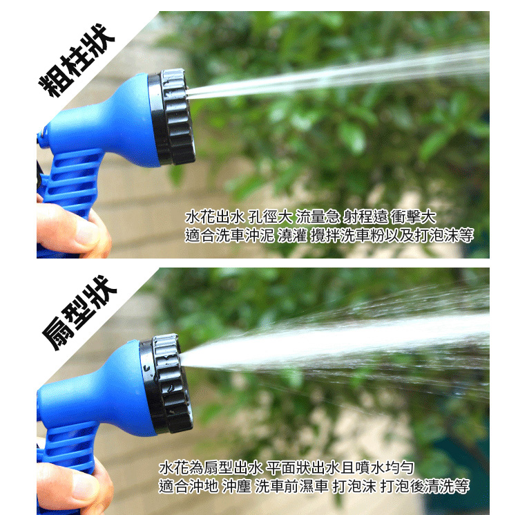 15M高壓洗車伸縮水管噴槍 自動伸縮