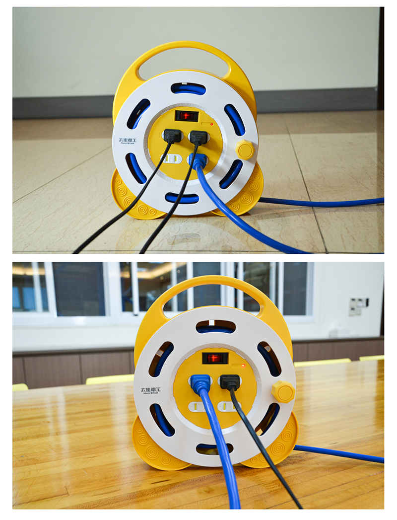 【太星電工】一開四插2P輕巧型家庭輪座 15A/8米(ORA41208)