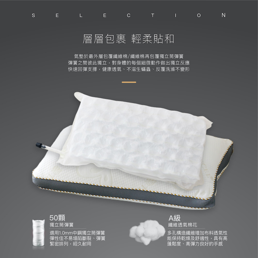 【BEST】台灣製機能獨立筒枕頭共六款 天絲/涼感石墨烯/氣壓可調式/可水洗枕