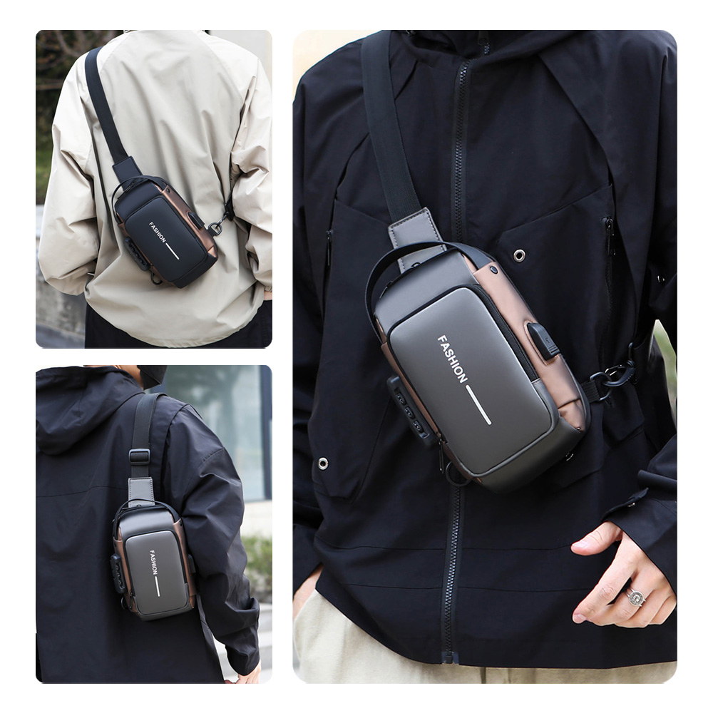 防潑水時尚密碼鎖防盜跨胸包/防盜背包 包包 斜背包