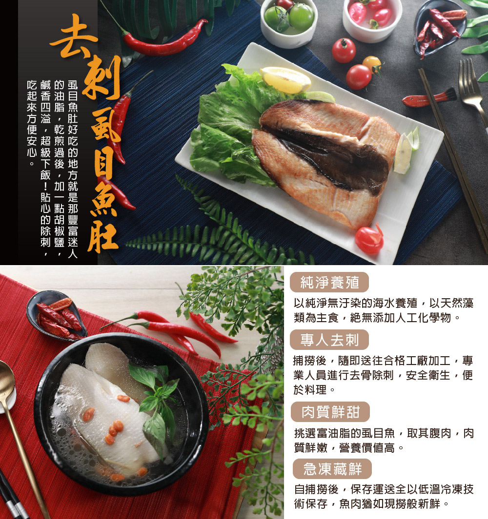      【鮮綠生活】台南XL超大片去刺虱目魚肚(220g/片 共5片 -凍