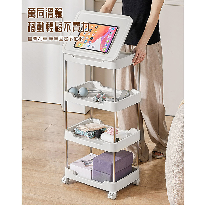 多功能三層附輪推車收納置物架(收納架 置物架 層架 推車) 