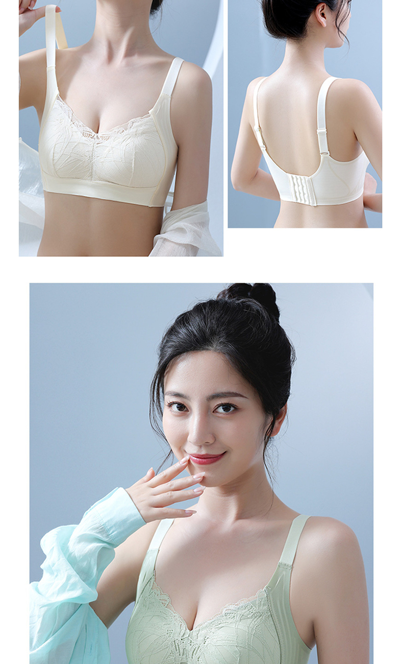 全罩杯果凍三明治薄款蕾絲無鋼圈內衣  M-3XL 3色可選