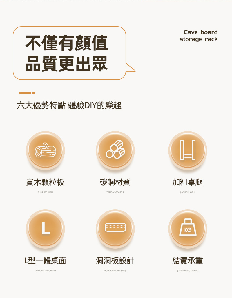 【慢慢家居】獨家款-現代簡約L型轉角書桌書架組洞洞板桌面置物架140x120cm