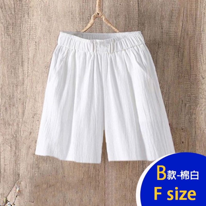 韓國製造型百搭寬鬆透氣亞麻褲 棉麻褲 多款任選 鬆緊腰設計 休閒褲 短褲