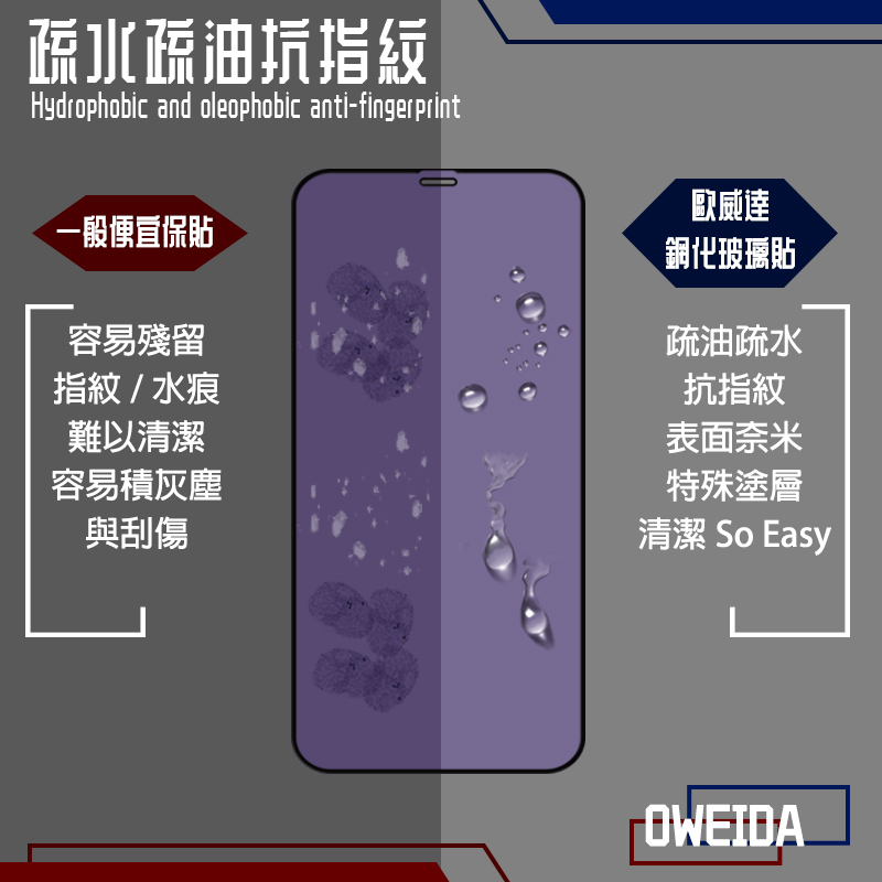 3D降藍光 Oweida iPhone 78系列 X系列 11系列 滿版鋼化玻璃