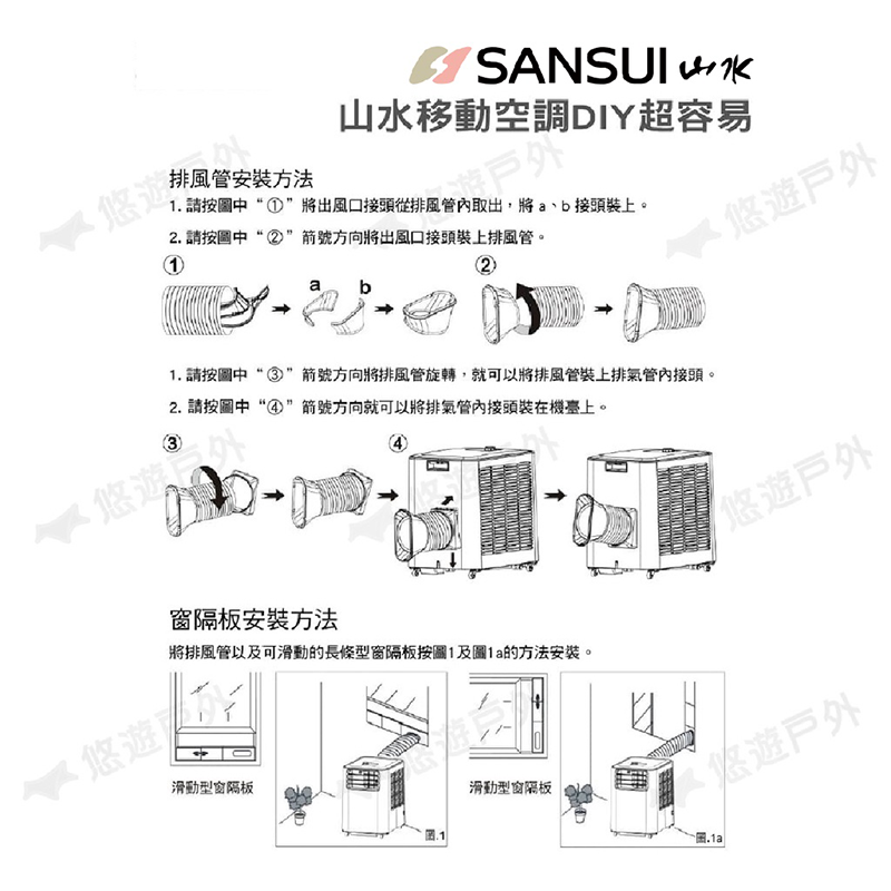 【SANSUI 山水】2022升級版 移動式冷氣 SAC700 適用3-5坪